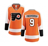 Women Philadelphia Flyers #9 Ivan Provorov Fanatics Branded Orange Home Breakaway NHL Jersey