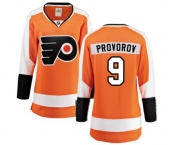 Women Philadelphia Flyers #9 Ivan Provorov Fanatics Branded Orange Home Breakaway NHL Jersey