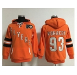 Women Philadelphia Flyers #93 Jakub Voracek Orange Old Time Heidi NHL Hoodie