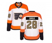 Women's Reebok Philadelphia Flyers #28 Claude Giroux Authentic White 3rd NHL Jersey