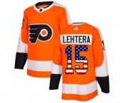 Youth Adidas Philadelphia Flyers #15 Jori Lehtera Authentic Orange USA Flag Fashion NHL Jersey
