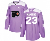 Youth Adidas Philadelphia Flyers #23 Brandon Manning Authentic Purple Fights Cancer Practice NHL Jersey