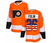 Youth Adidas Philadelphia Flyers #26 Christian Folin Authentic Orange USA Flag Fashion NHL Jersey