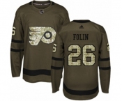 Youth Adidas Philadelphia Flyers #26 Christian Folin Premier Green Salute to Service NHL Jersey