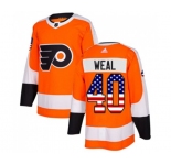 Youth Adidas Philadelphia Flyers #40 Jordan Weal Authentic Orange USA Flag Fashion NHL Jersey