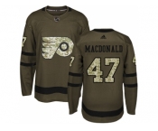 Youth Adidas Philadelphia Flyers #47 Andrew MacDonald Green Salute to Service Stitched NHL Jersey