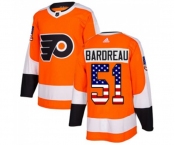 Youth Adidas Philadelphia Flyers #51 Cole Bardreau Authentic Orange USA Flag Fashion NHL Jersey