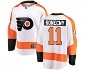 Youth Philadelphia Flyers #11 Travis Konecny Fanatics Branded White Away Breakaway NHL Jersey