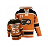 Men's Old Time Hockey Philadelphia Flyers #53 Shayne Gostisbehere Authentic Orange Pullover Hoodie NHL Jersey