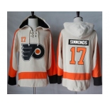 Men's Philadelphia Flyers #17 Wayne Simmonds Cream Sawyer Hooded Sweatshirt Stitched NHL Jersey