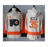 Men's Philadelphia Flyers #35 Steve Mason Cream Sawyer Hooded Sweatshirt Stitched NHL Jersey