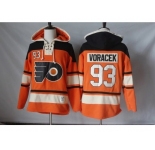 Men's Philadelphia Flyers #93 Jakub Voracek Orange Sawyer Hooded Sweatshirt Stitched NHL Jersey