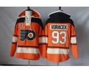 Men's Philadelphia Flyers #93 Jakub Voracek Orange Sawyer Hooded Sweatshirt Stitched NHL Jersey