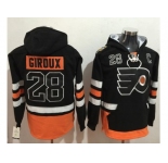 Philadelphia Flyers #28 Claude Giroux Black Name & Number Pullover NHL Hoodie