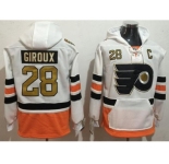 Philadelphia Flyers #28 Claude Giroux White 3rd Name & Number Pullover NHL Hoodie