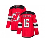 Adidas New Jersey Devils #16 Jacob Josefson Red Home Authentic Stitched NHL Jersey