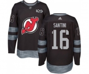 Adidas New Jersey Devils #16 Steve Santini Authentic Black 1917-2017 100th Anniversary Hockey Jersey