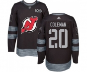 Adidas New Jersey Devils #20 Blake Coleman Authentic Black 1917-2017 100th Anniversary Hockey Jersey