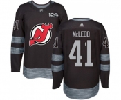 Adidas New Jersey Devils #41 Michael McLeod Authentic Black 1917-2017 100th Anniversary Hockey Jersey
