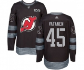Adidas New Jersey Devils #45 Sami Vatanen Authentic Black 1917-2017 100th Anniversary Hockey Jersey