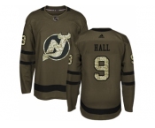 Adidas New Jersey Devils #9 Taylor Hall Green Salute to Service Stitched NHL Jer