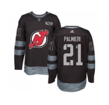 Men Adidas New Jersey Devils #21 Kyle Palmieri Black 1917-2017 100th Anniversary Stitched NHL Jersey