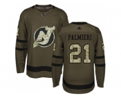 Men Adidas New Jersey Devils #21 Kyle Palmieri Green Salute to Service Stitched NHL Jerse