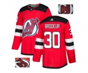 Men Adidas New Jersey Devils #30 Martin Brodeur Red Home Authentic Fashion Gold Stitched NHL Jersey