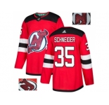 Men Adidas New Jersey Devils #35 Cory Schneider Red Home Authentic Fashion Gold Stitched NHL Jersey