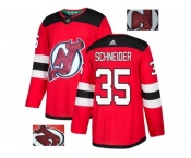 Men Adidas New Jersey Devils #35 Cory Schneider Red Home Authentic Fashion Gold Stitched NHL Jersey