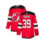 Men Adidas New Jersey Devils #39 Brian Gibbons Red Home Authentic Stitched NHL Jersey