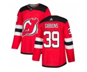 Men Adidas New Jersey Devils #39 Brian Gibbons Red Home Authentic Stitched NHL Jersey