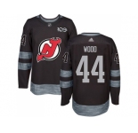 Men Adidas New Jersey Devils #44 Miles Wood Black 1917-2017 100th Anniversary Stitched NHL Jersey