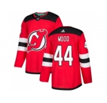 Men Adidas New Jersey Devils #44 Miles Wood Red Home Authentic Stitched NHL Jersey