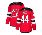 Men Adidas New Jersey Devils #44 Miles Wood Red Home Authentic Stitched NHL Jersey