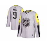 Men Adidas New Jersey Devils #9 Taylor Hall Gray 2018 All-Star Metro Division Authentic Stitched NHL Jersey