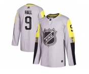 Men Adidas New Jersey Devils #9 Taylor Hall Gray 2018 All-Star Metro Division Authentic Stitched NHL Jersey