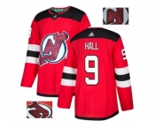 Men Adidas New Jersey Devils #9 Taylor Hall Red Home Authentic Fashion Gold Stitched NHL Jerse