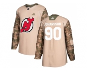 Men Adidas New Jersey Devils #90 Marcus Johansson Camo Authentic 2017 Veterans Day Stitched NHL Jersey
