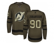 Men Adidas New Jersey Devils #90 Marcus Johansson Green Salute to Service Stitched NHL Jersey