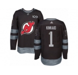 Men's Adidas New Jersey Devils #1 Keith Kinkaid Authentic Black 1917-2017 100th Anniversary NHL Jersey