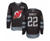 Men's Adidas New Jersey Devils #22 Kyle Quincey Authentic Black 1917-2017 100th Anniversary NHL Jersey