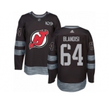 Men's Adidas New Jersey Devils #64 Joseph Blandisi Authentic Black 1917-2017 100th Anniversary NHL Jersey