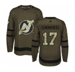 Men's Devils #17 Wayne Simmonds Green Salute to Service Stitched Hockey Jersey