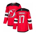 Men's Devils #17 Wayne Simmonds Red Home Stitched Hockey Jersey