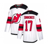 Men's Devils #17 Wayne Simmonds White Road Stitched Hockey Jersey