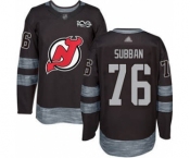 Men's Devils #76 P. K. Subban Black 1917-2017 100th Anniversary Stitched Hockey Jersey