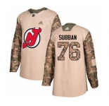 Men's Devils #76 P. K. Subban Camo 2017 Veterans Day Stitched Hockey Jersey