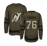 Men's Devils #76 P. K. Subban Green Salute to Service Stitched Hockey Jersey