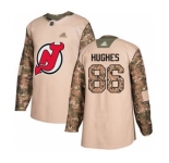 Men's Devils #86 Jack Hughes Camo 2017 Veterans Day Stitched Hockey Jersey